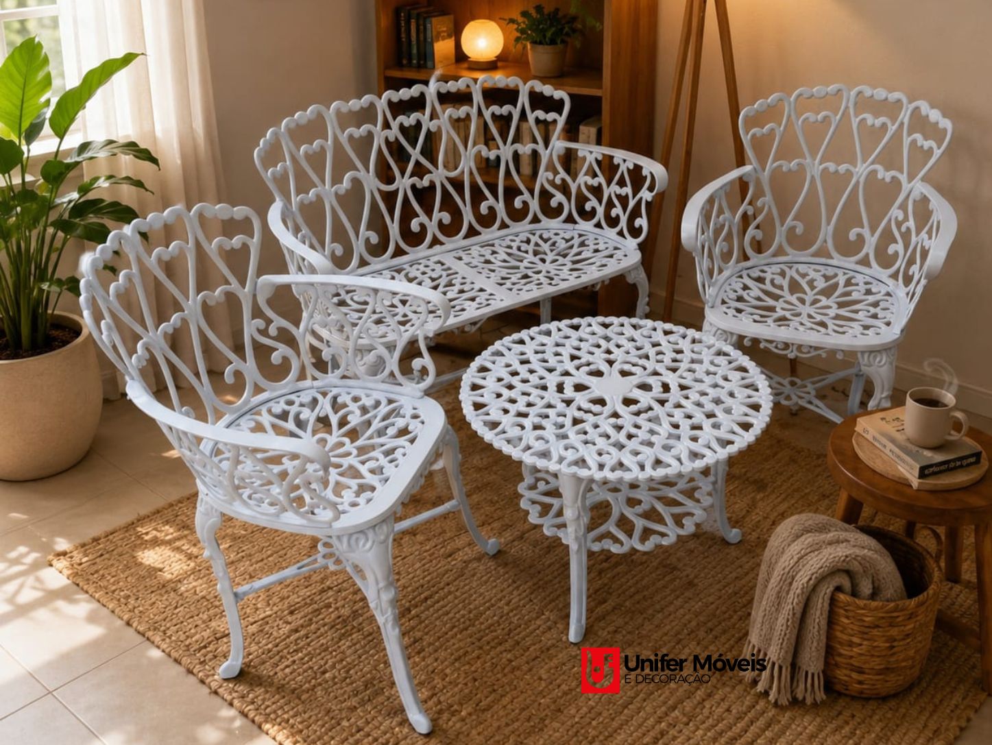 Conjunto Viena com Namoradeira e Mesa Baixa
