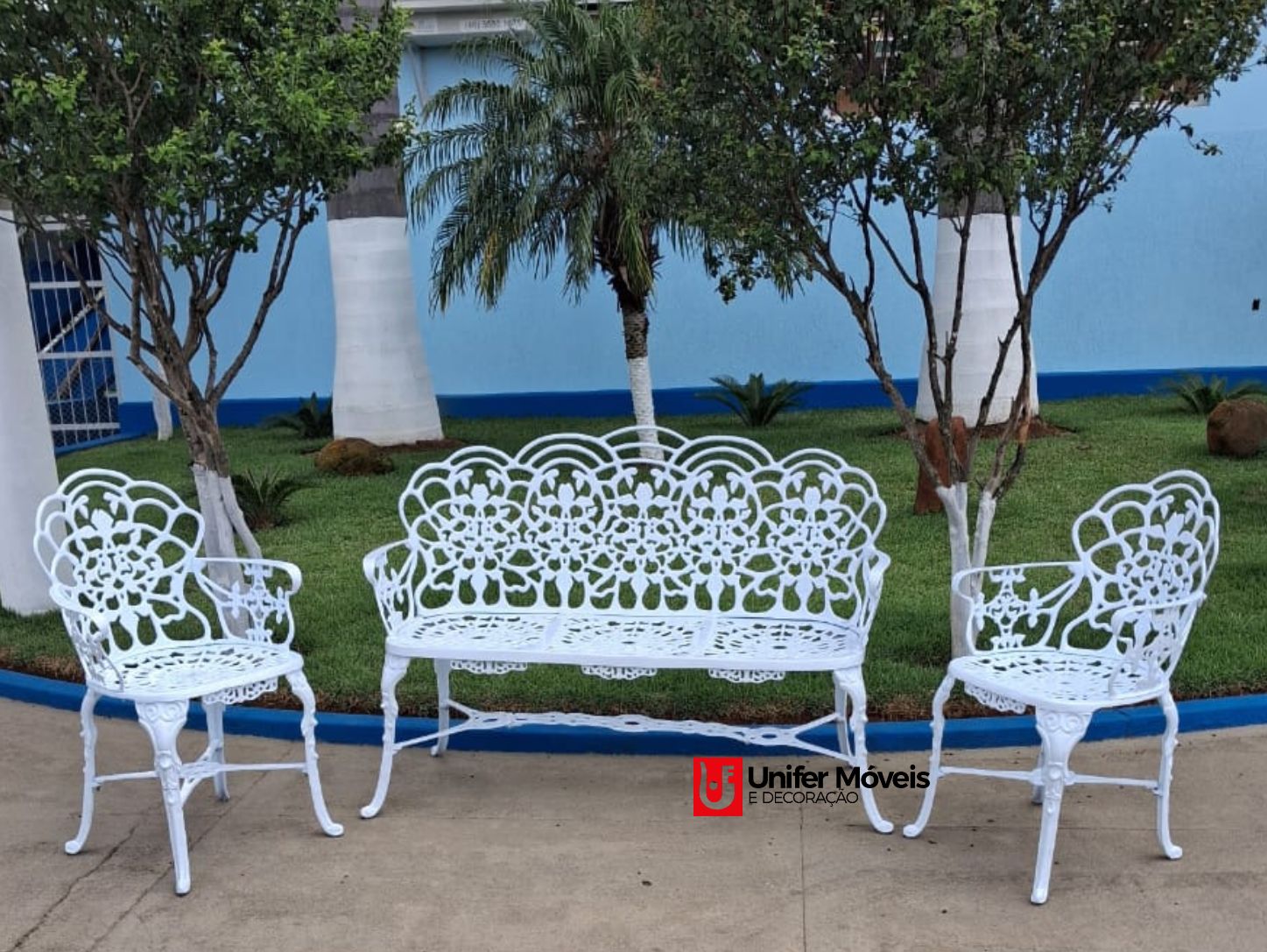 Banco Jardim de 3 Lugares e 2 Poltronas Jardim